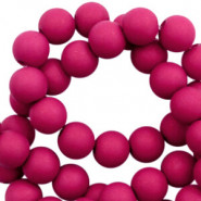 Acrylic beads 6mm round Matt Magenta purple